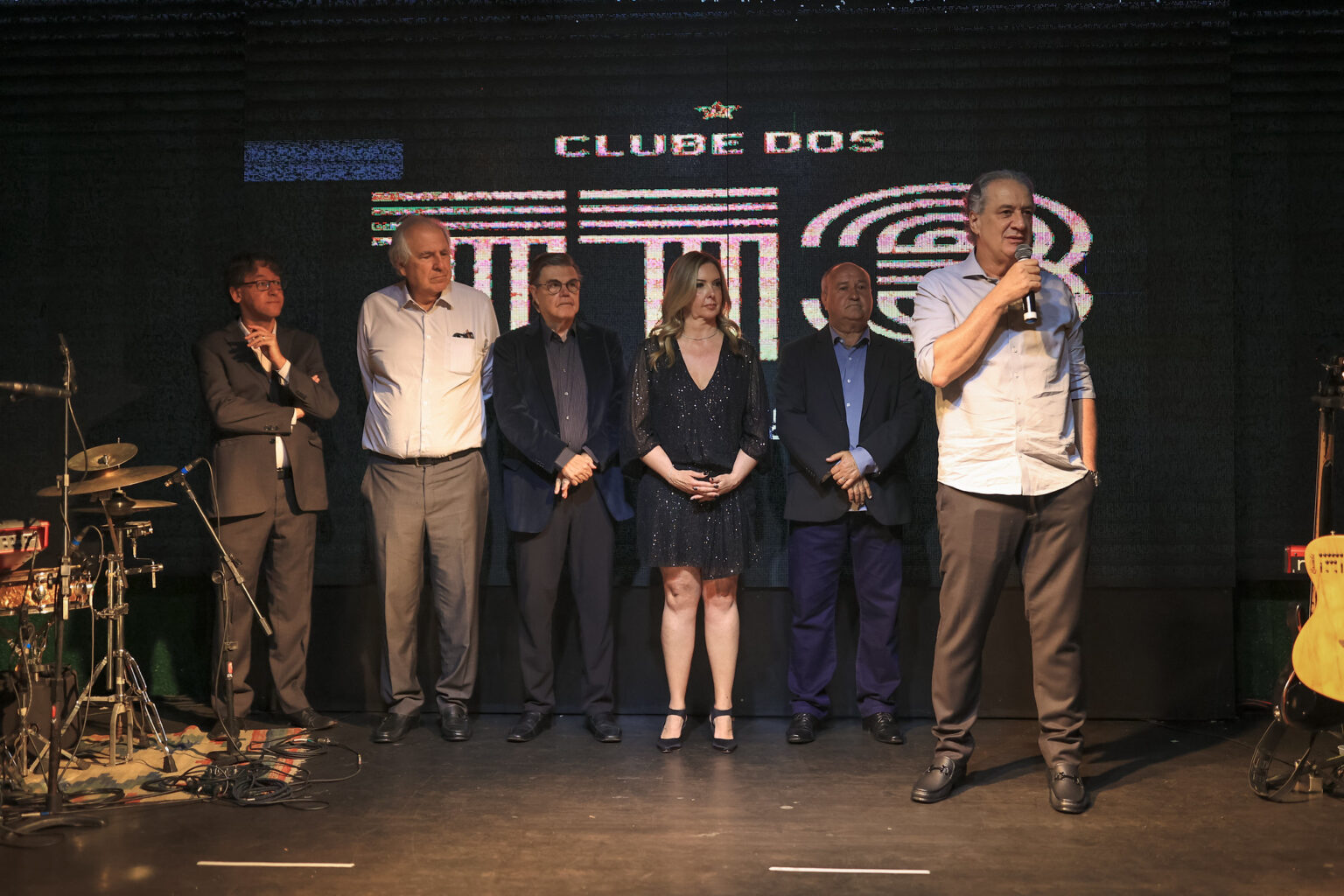 Presidentes Sérgio Coelho, do CAM, e Maria Alice, do IG, em noite de confraternização