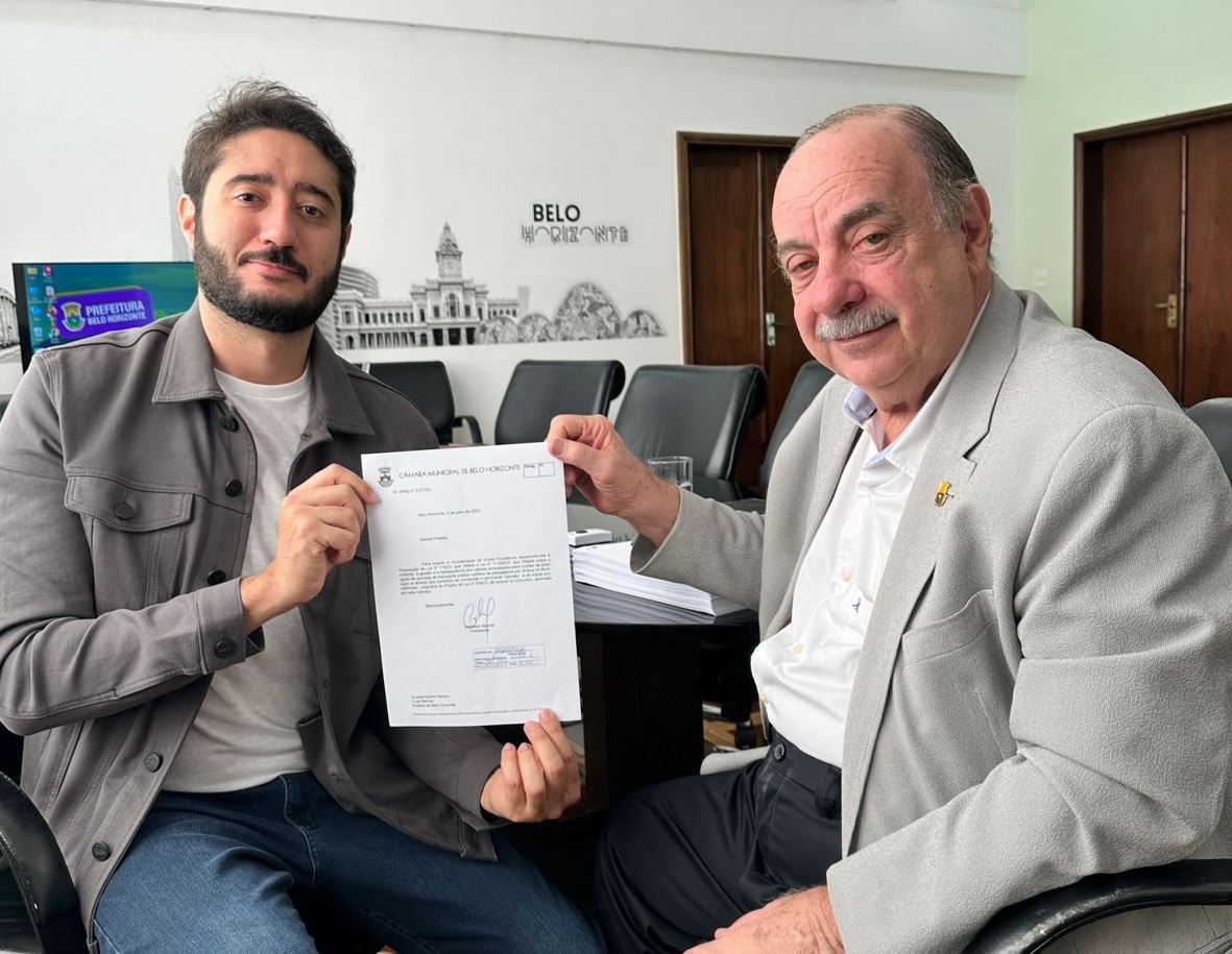 Presidente da Câmara Municipal de Belo Horizonte, vereador Gabriel, se encontra na prefeitura com o prefeito Fuad Noman