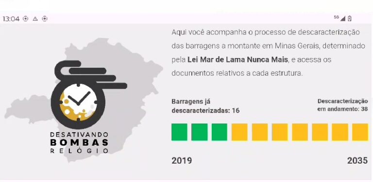 Na nova fase do programa Desativando Bombas Relógio, portal vai trazer informações atualizadas das barragens em Minas