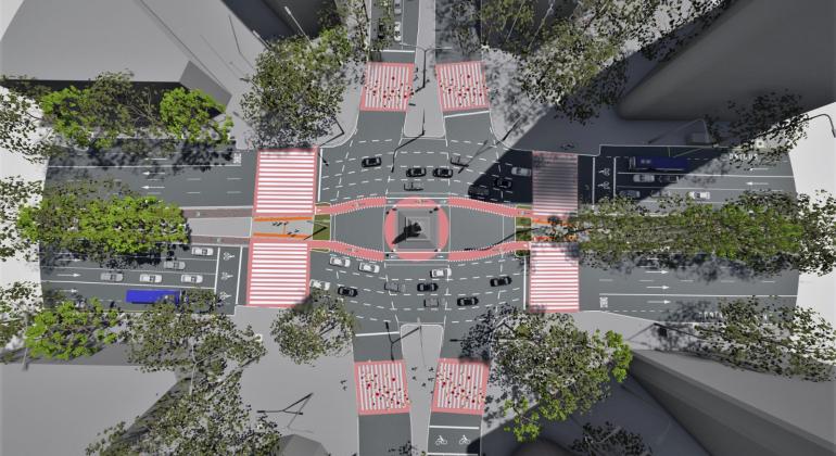 Imagem do projeto da ciclovia da Avenida Afonso Pena