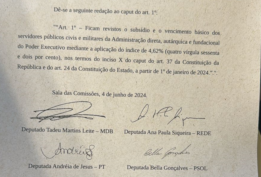 Deputados da base e da oposição estão assinando emenda do reajuste. Foto: Reprodução