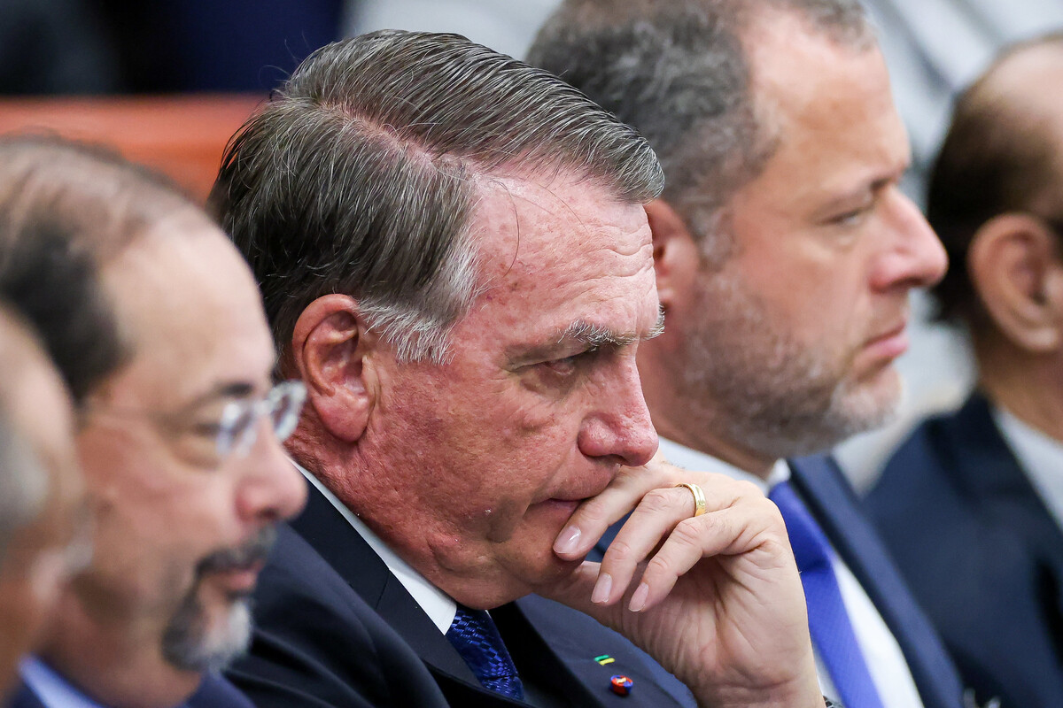 O denunciado Jair Bolsonaro na 1ª Turma do STF em 25 de março de 2025