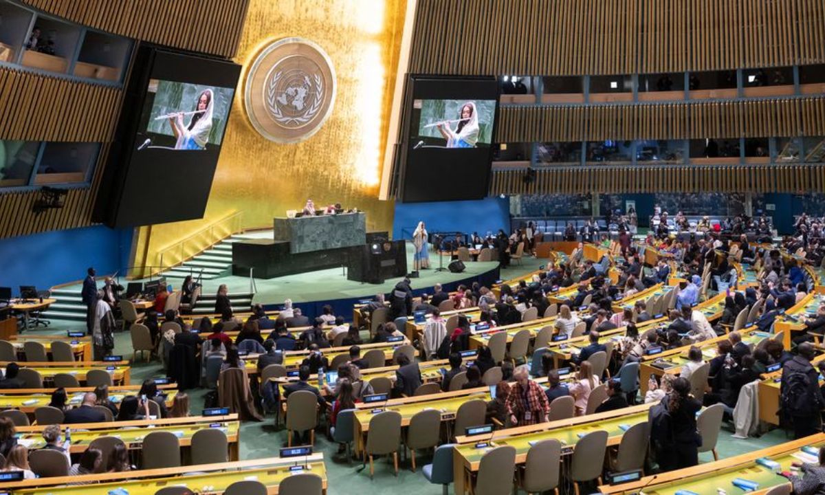 A Assembleia Geral da ONU, em Nova Iorque, durante a abertura da 69ª Sessão da Comissão do Estatuto das Mulheres.