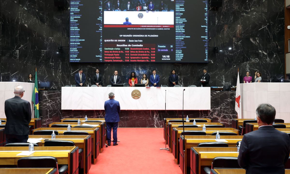 O plenário da Assembleia de Minas